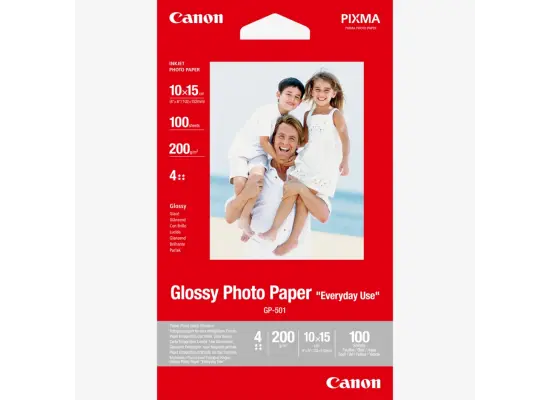 0775B003_canon-gp-501-glossy-photo-paper-4x6-100-sheets-550x400-1.webp Canon PP-201 Glossy II Photo Paper Plus 4x6" - 100 Sheets