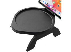 Flodable Bamboo Sofa Tray Table -Black (Round)