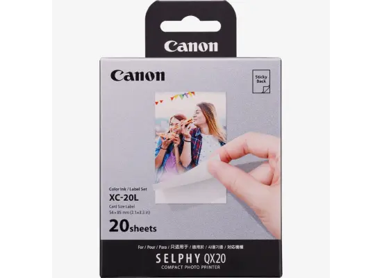 6755C002_XC-20L_01-550x400-1.webp Canon XC-20L Ink/Paper Set, 54 x 85 mm, 20 Prints