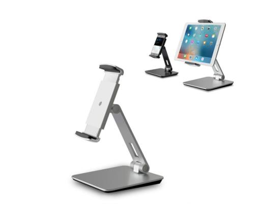 AP-7X6-550x400-1.jpg Universal AP-7X Aluminum Stand Desk for 4.7-9.7 inch Phone & Tablet PC (Silver & White)