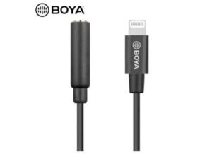 BOYA BY-K3 3.5mm TRRS Female to Lightning Male Audio Adapter Dongle Cable