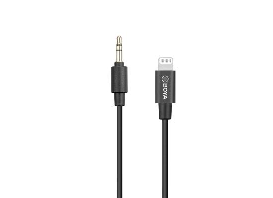 CB-BY-K15-550x400-1.jpg BOYA BY-K1 3.5mm Male to Apple MFi Male Certified Lightning Adapter Cable (20cm)