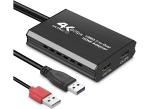 4k/60hz USB to Dual HDMI Display Adapter Output Two Different Pictures