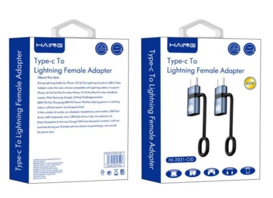 HI-2031-CID-550x400-1.jpg HAING HI-2031-CID Type-C To Lightning Female OTG Adapter