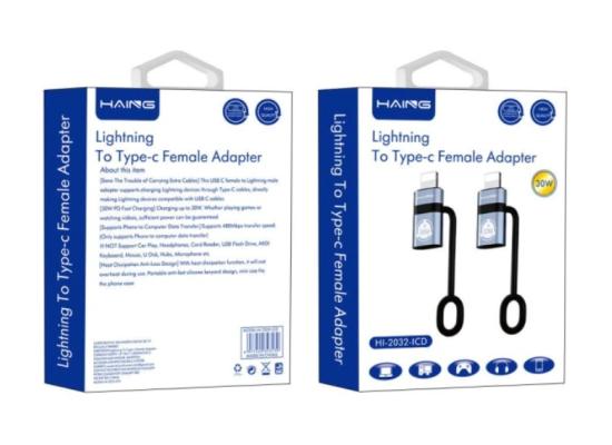HI-2032-ICD-550x400-1.jpg HAING HI-2032-ICD Lightning To Type-C Female OTG Adapter