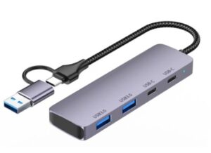 HI-3002-TUH-1-550x400-1.jpg HAING HI-3002-TUH Type-C USB 3.0 Multifunctional 4 Port Adapter Hub