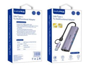HI-3017-THE-550x400-1.jpg HAING HI-3017-THE 5 in 1 Usb/Type C To Multifunctional Adapter
