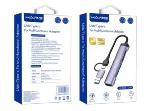 HI-3018-UTH-550x400-1.jpg HAING HI-3018-UTH Usb/Type C To Multifunctional Adapter