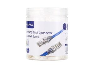 HAING HI-CAT6-URB UTP CAT6 RJ45 Connector with Relief Boots 50 Pcs