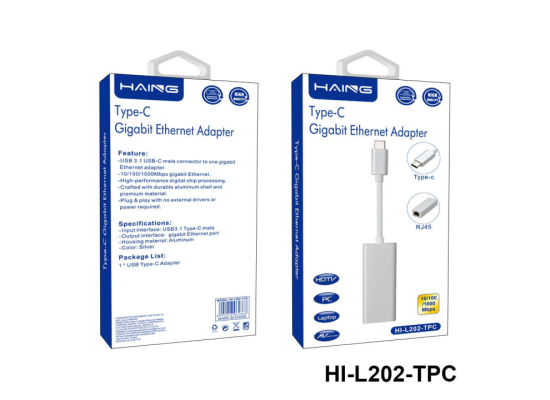 HI-L202-TPC-01-550x400-1.png HAING L202 Type-C Gigabit Ethernet Adapter 101001000 Mbps