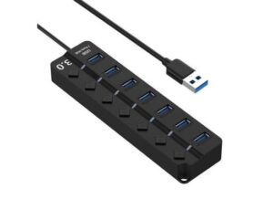HAING HI-U307 USB 3.0 with Individual Switches and Lights 7 Port Hub