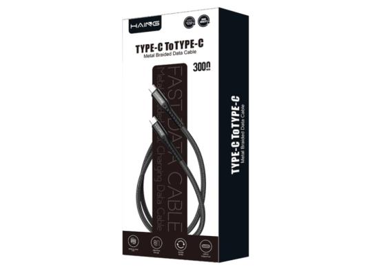 HI042CC-3m-2-550x400-1.jpg HAING HI042CC Type-C to Type-C 20W Metal Braided Data Cable 3M