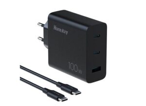 HKC10020050-0B3-550x400-1.jpg Huntkey 100W GaN PD Wall Charger 2 Pin Plug with Type-C Cable