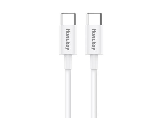 HKCC301203-1-550x400-1.jpg Huntkey HKCC301203 Fast Charging Type-C to Type-C Cable 1.2M 60W 3A -White
