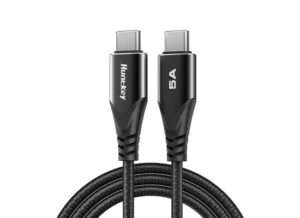 HKCC502001-1-550x400-1.jpg Huntkey HKCC502001 Fast Charging USB-C to USB-C Cable 2M 100W 5A -Black