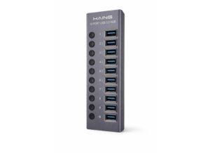 HAING HUB-985A Aluminum 10 Port USB 3.0 Hub with Power 72W