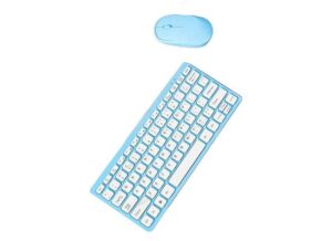 KB-KW901 Wireless Mini Chocolate Keyboard & Mouse Combo -Blue & White