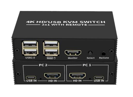 KVM-HD-2P-1-550x400-1.jpg 2-Port HDMI USB KVM Switch, 4K Plastic with Built in Cables