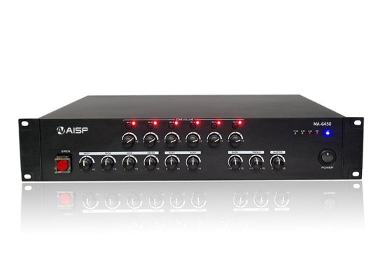 AISP MA-6450 6 Zone Mixer Amplifier with Siren 450W