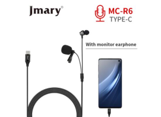 Jmary MC-R6S Professional Type-C Lavalier Microphone with Earphone
