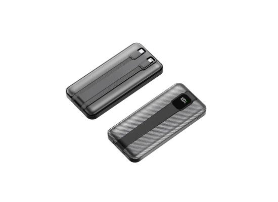 Huntkey PL02-10K 10000mAh Digital Display Power Bank with Built-in Dual Cables 22.5W -Black