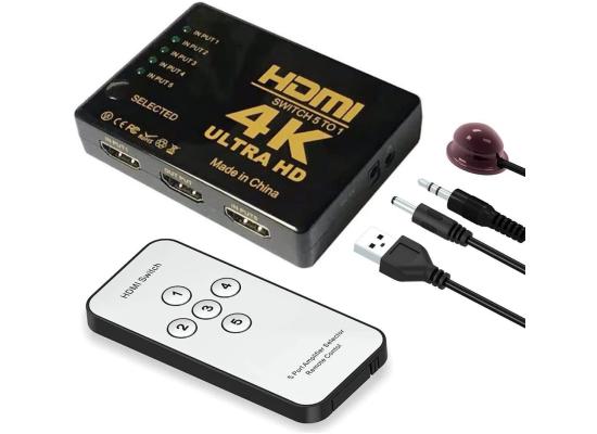 SLEC-HD-5P-4K-550x400-1.jpg 4K HDMI Switcher with IR Remote Control-5 Port