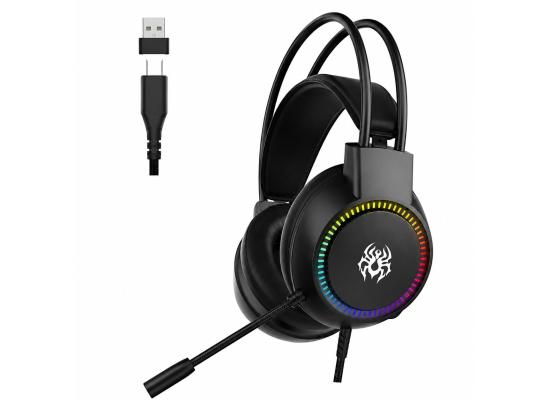 RGB V1C Wired Type-C Over Ear Gaming Headset