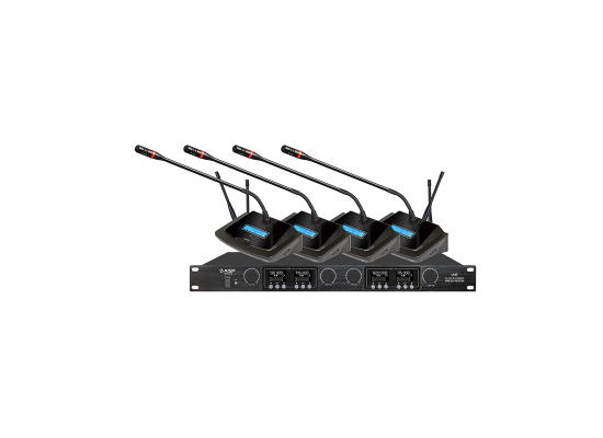 WM-6214-550x400-1.png AISP WM-6214 4 Channel UHF Wireless Conference Microphone
