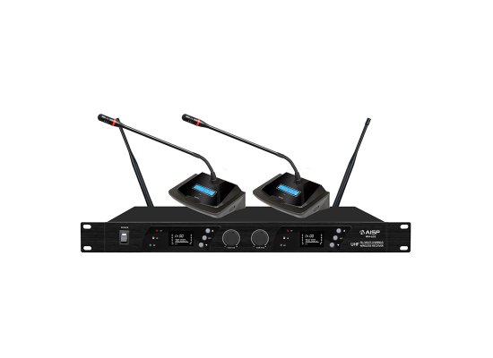 WM-6261-550x400-1.png AISP WM-6212 2 Channel UHF Wireless Conference Microphone