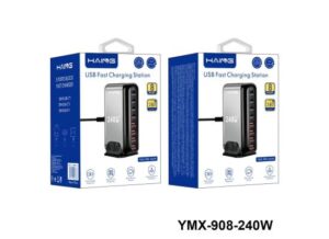 YMX-908-240W-550x400-1.jpg HAING YMX-908-240W 8 Port USB Fast Charging Station 240W EU Plug