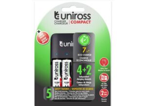 Uniross Battery Charger With 4 Unit 300mA AA Battery