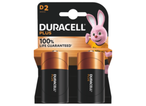 Duracell Plus D Alkaline Batteries x2