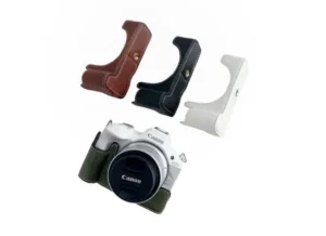 Canon R50 R100 Camera Leather Half Body Base Case for Canon EOS R50 EOS R100