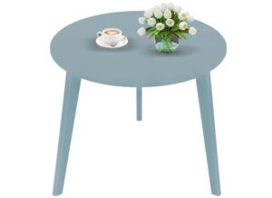Sinwant Bamboo Round Side Table (WhiteBlue)